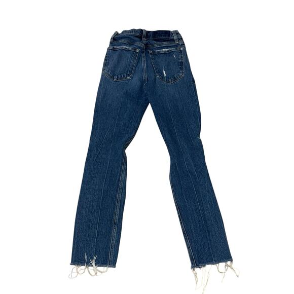 Abercrombie & Fitch High Rise Distressed Blue Denim Mom Jeans Women’s Size 23 - Picture 2 of 6